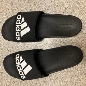 ADILETTE COMFORT SANDALS- Black and White-Like New